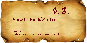 Vaszi Benjámin névjegykártya